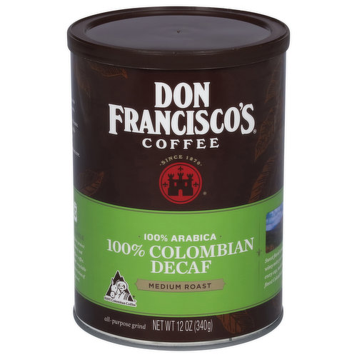 Don Francisco's Coffee, 100% Arabica, 100% Columbian Decaf, Medium Roast