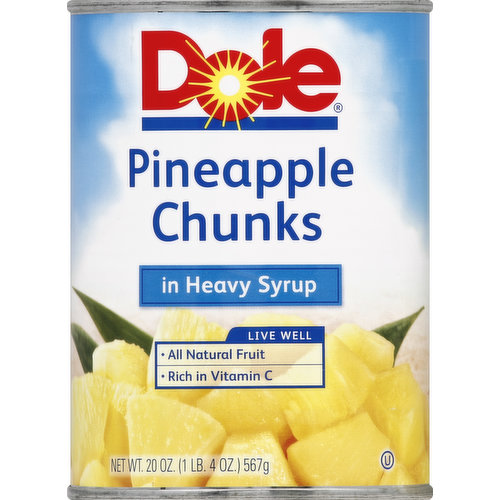 Dole Pineapple, in Heavy Syrup, Chunks