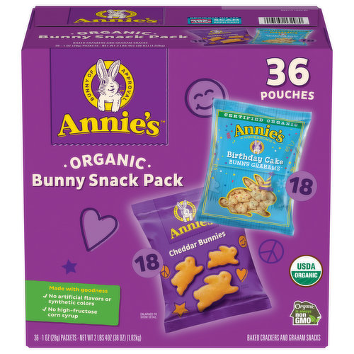 Annie's Bunny Snack Pack, Organic, Cheddar Bunnies/Birthday Cake