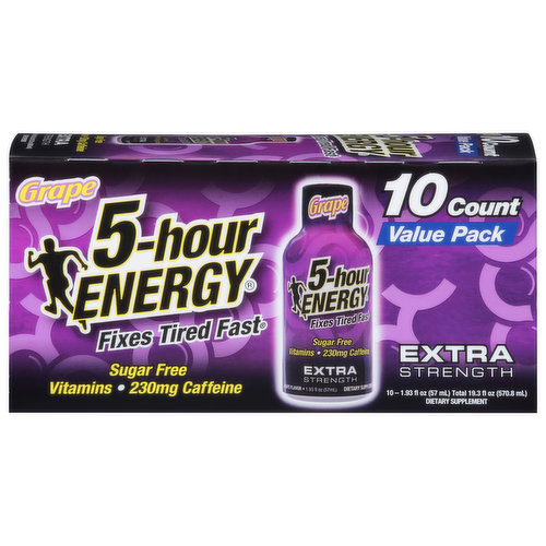 5-Hour Energy Energy Shot, Extra Strength, Grape, Value Pack