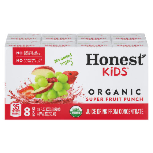 Honest Kids Juice Drink, Organic, Super Fruit Punch