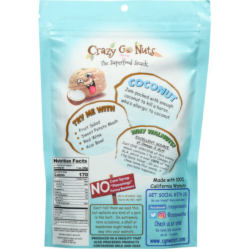 Crazy Go Nuts All-Natural Gourmet Coconut Walnuts