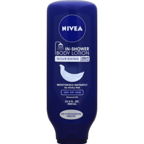Nivea Body Lotion, In-Shower, Nourishing, Almond Oil