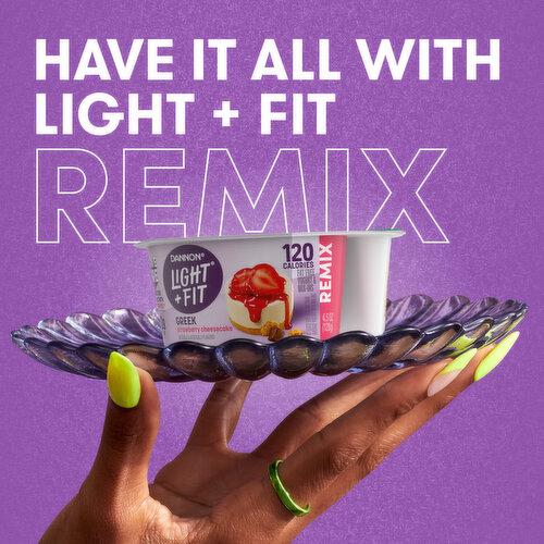 Light + Fit REMIX Strawberry Cheesecake Fat Free Greek Yogurt  with Mix-Ins