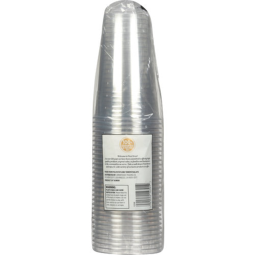 First Street Cups, Clear Plastic, 24 Ounce