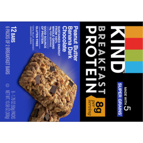 Kind Breakfast Bars, Peanut Butter Banana Dark Chocolate