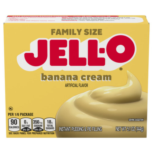 Jell-O Pudding & Pie Filling, Banana Cream, Instant, Family Size