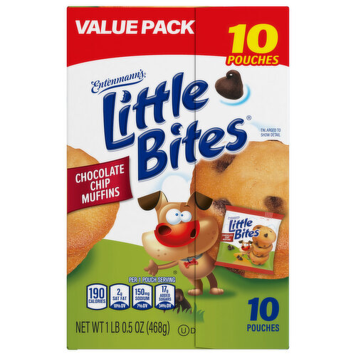 Entenmann's Chocolate Chip Mini Muffins, Value Pack, 10 packs, (4 ct each), 16.5 lbs  Case