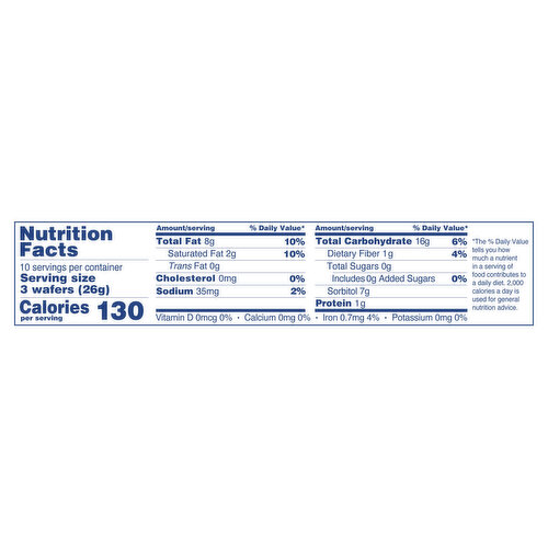 Voortman Bakery Wafers, Zero Sugar, Chocolate