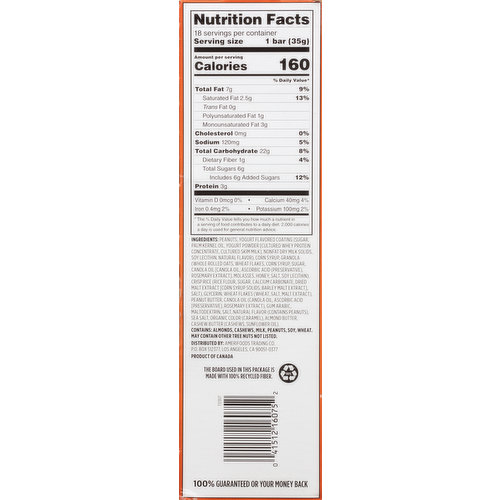 First Street Granola Bars, Peanut, Sweet and Salty