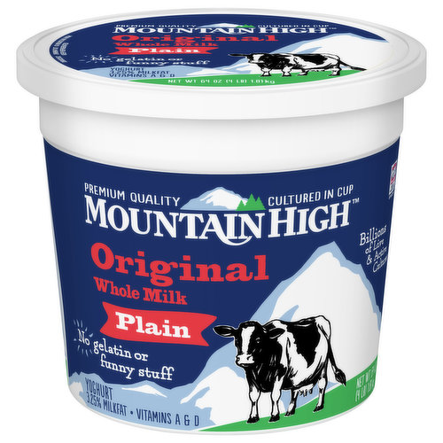 Mountain High Yoghurt, Whole Milk, Original, Plain