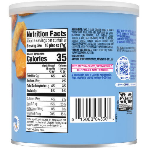 Gerber Crawler (8+ Months) Baked Grain Snack Mild Cheddar Lil' Crunchies