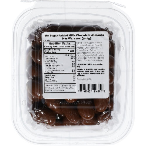 First Street Almonds, No Sugar Added, Milk Chocolate