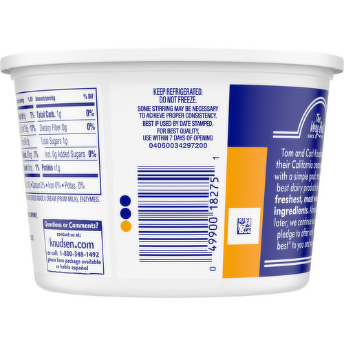 Knudsen Sour Cream, All Natural, Hampshire