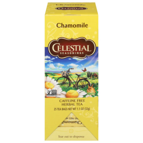 Celestial Seasonings Herbal Tea, Caffeine Free, Chamomile, Tea Bags