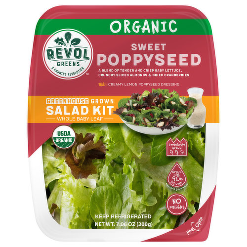 Revol Greens Salad Kit, Organic, Sweet Poppyseed