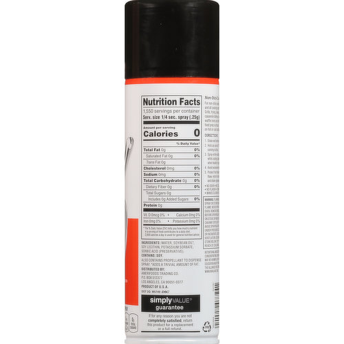 Simply Value Cooking Spray, Vegetable Oil