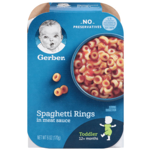 Gerber Spaghetti Rings, in Meat Sauce, Toddler 12+Months