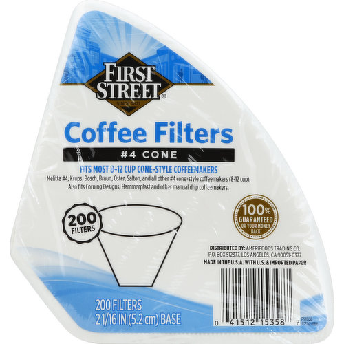First Street Coffee Filters, No. 4 Cone