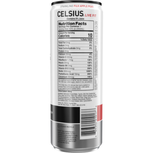 Celsius Sparkling Fuji Apple Pear Energy Drink