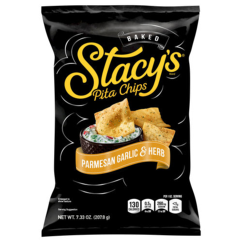 Stacy's Pita Chips, Parmesan Garlic & Herb, Baked