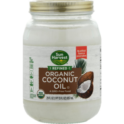 Sun Harvest Coconut Oil, Organic, Refined