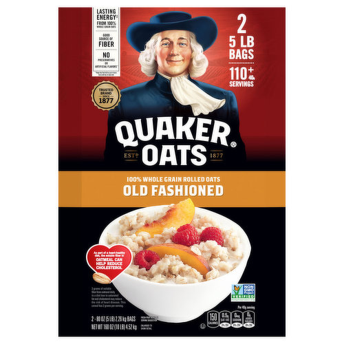 Quaker Oats Oats, Old Fashioned, 100% Wole Grain, Rolled