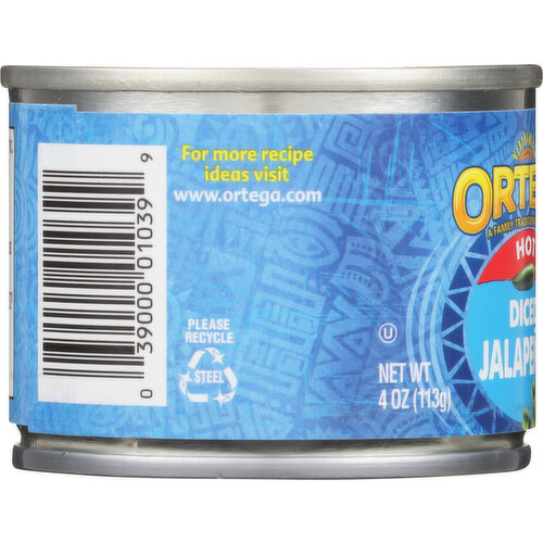 Ortega Jalapenos, Diced, Hot