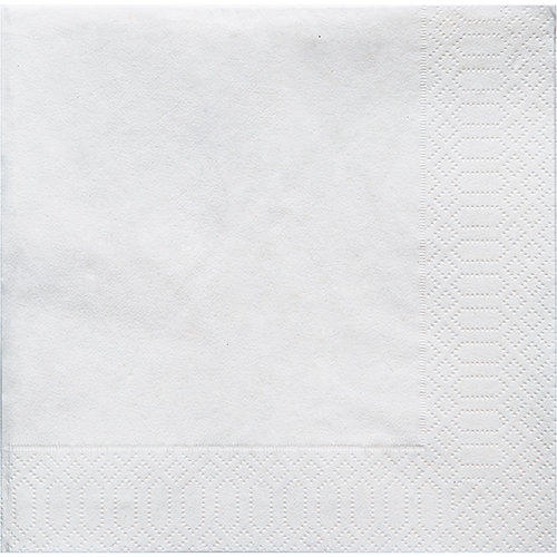 2 ply white embossed beverage napkin 5" folded