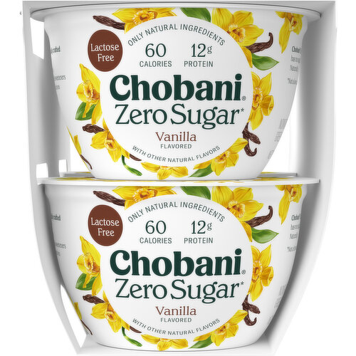 Chobani Yogurt, Greek, Nonfat, Zero Sugar, Vanilla