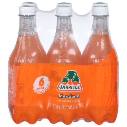 Jarritos Soda, Mandarin, 6 Pack