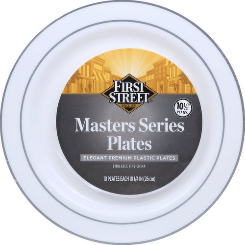 First Street Plates, Elegant Premium Plastic, 10-1/4 Inch
