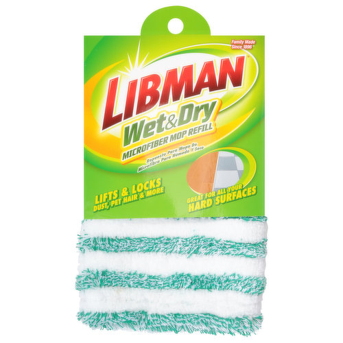 Libman Mop Refill, Microfiber, Wet & Dry