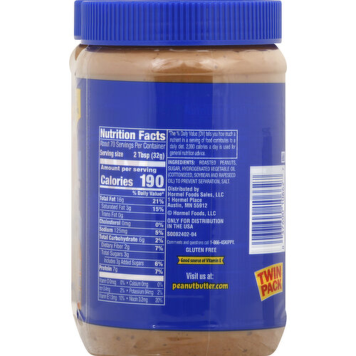 Skippy Peanut Butter, Extra Crunchy, Twin Pack