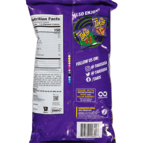 Takis Tortilla Chips, Guacamole, Mild