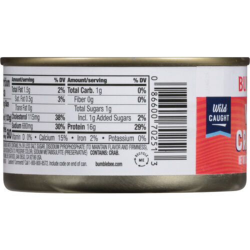 Bumble Bee Crabmeat, White