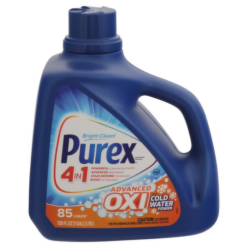 Purex Detergent, Concentrated, 4 in 1, Advanced Oxi Plus Cold Water Power