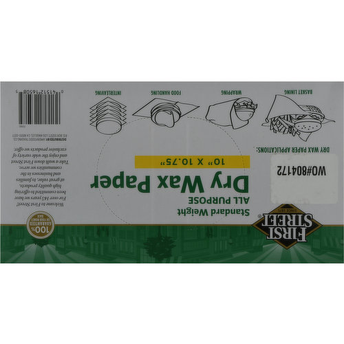 First Street Dry Wax Paper, All Purpose, Standard Weight