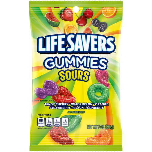 Life Savers Candy Gummies Sour, 7 oz Bag