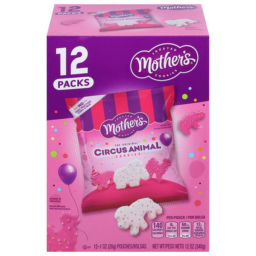 Mother's Cookies, Frosted, Circus Animal, The Original, 12 Pack