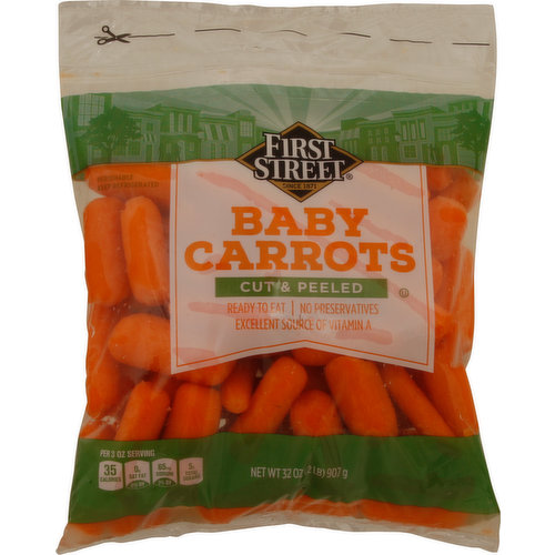 First Street Baby Carrots, Cut & Peeled