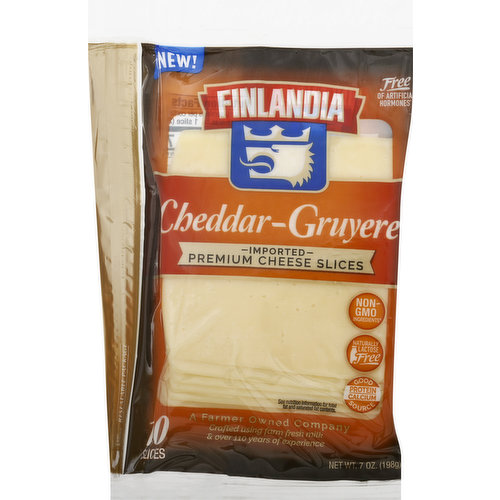 Finlandia Cheese Slices, Premium, Cheddar-Gruyere