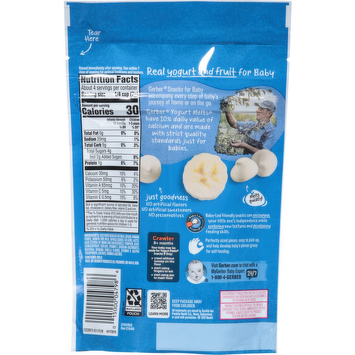 Gerber Yogurt Melts, Banana Vanilla, Crawler, 8+ Months