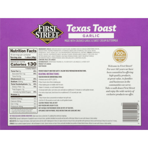 First Street Toast, Texas, Garlic