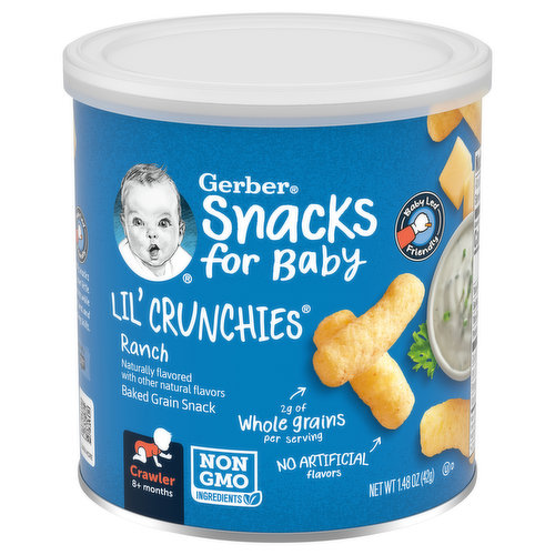 Gerber Baked Grain Snack, Ranch, Lil' Crunchies, Crawler (8+ Months)