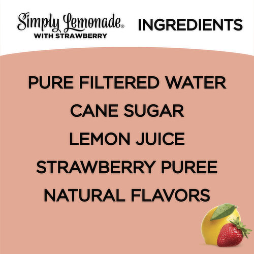 Simply Lemonade With Strawberry, All Natural Non-Gmo