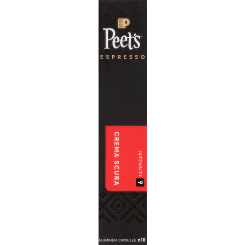 Peet's Coffee, 100% Arabica, Espresso, Medium Roast, Crema Scura, Aluminum Capsules