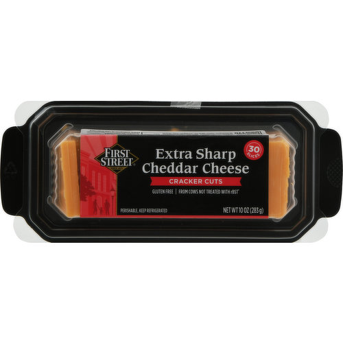 First Street Cheese, Extra Sharp, Cheddar, Cracker Cuts