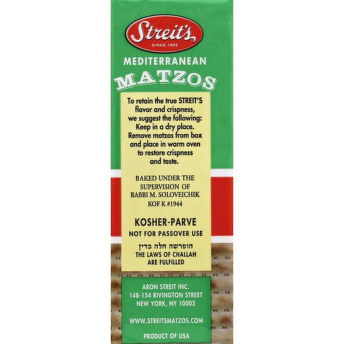 Streit's Matzos, Mediterranean