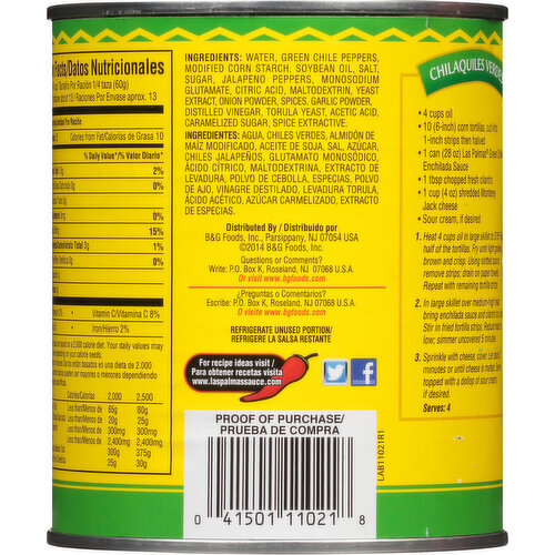 Las Palmas Enchilada Sauce, Green Chile, Medium